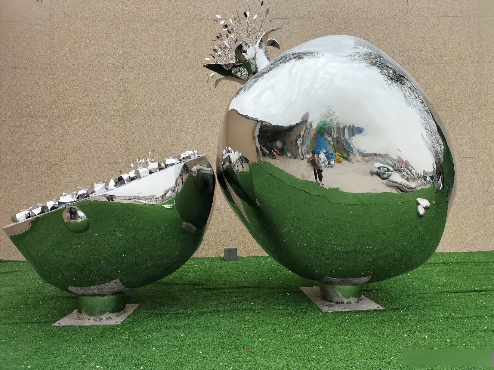 不锈钢石榴雕塑#不锈钢雕塑##不锈钢##石榴