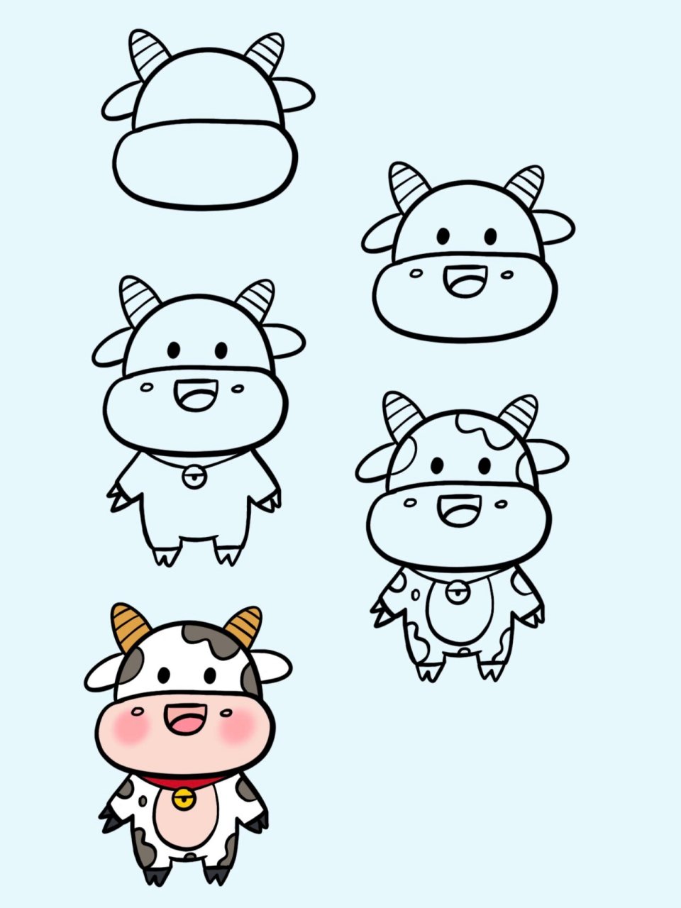 简笔画 奶牛 989898