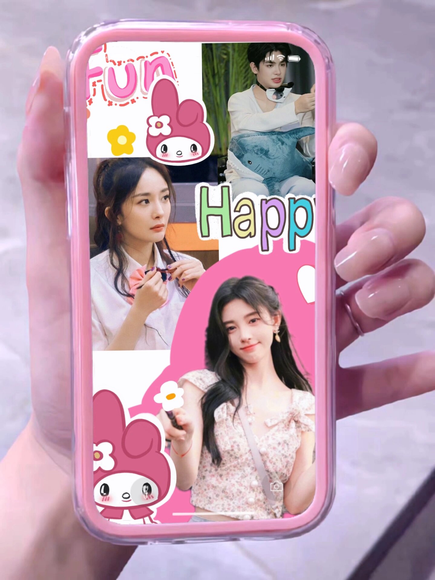 黄明昊杨幂鞠婧祎三拼壁纸 92二传二改商用92盗图拿完图取关的