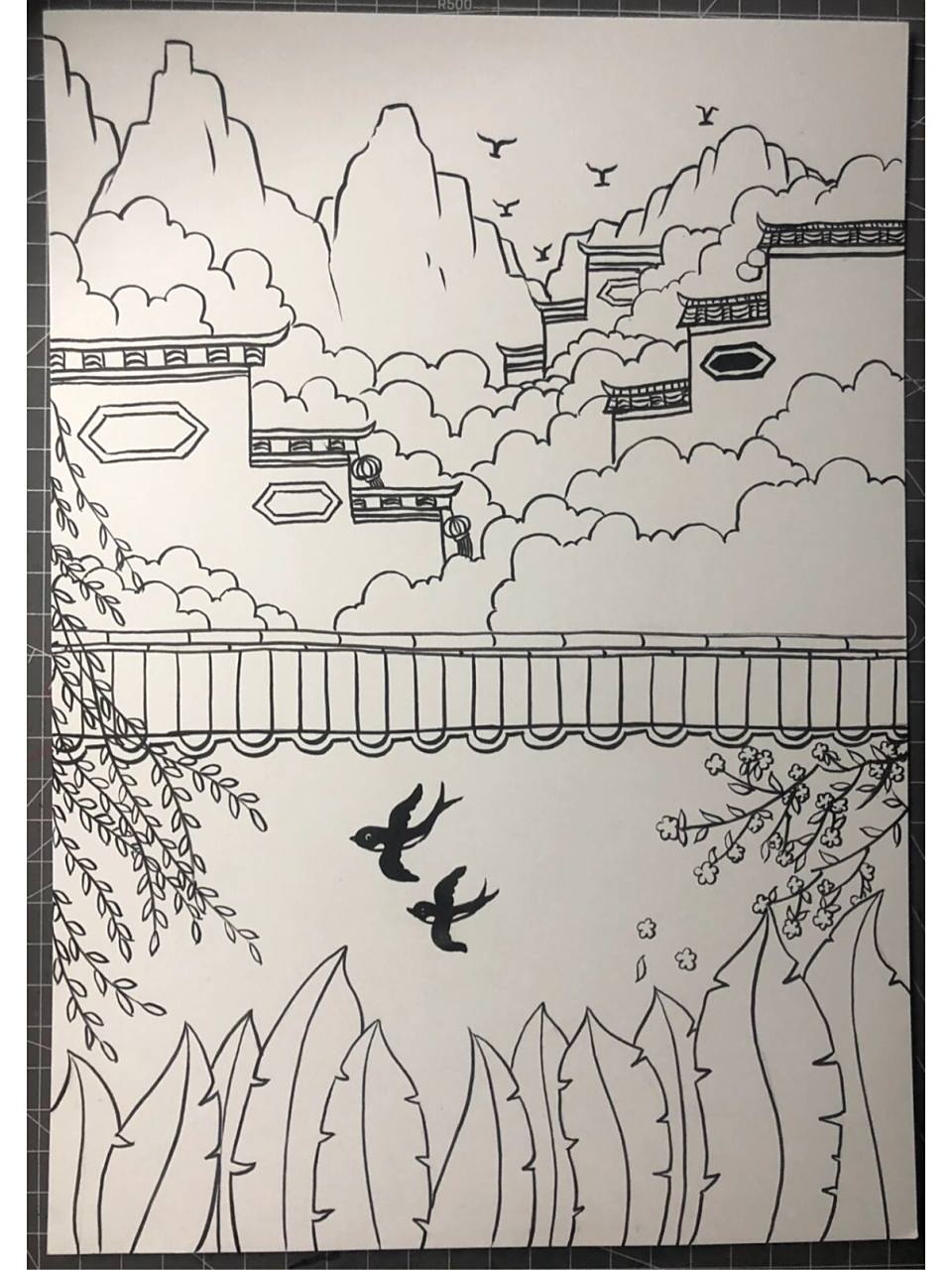 诗配画手抄报素材 古诗配画【咏柳】   #小学生作业.临摹 .感谢05