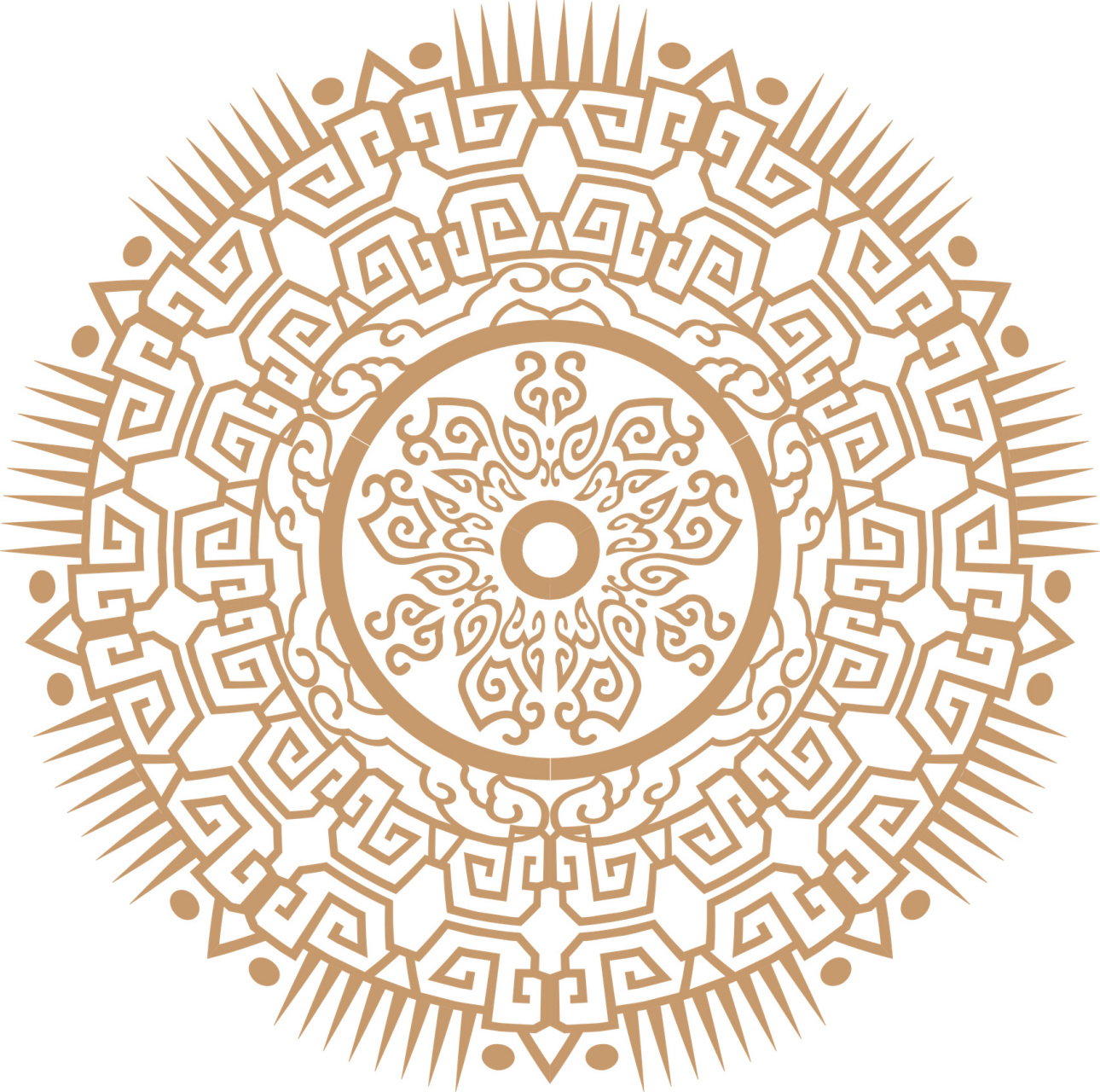 圆形适合纹样图案设计素材·古典繁密细腻风