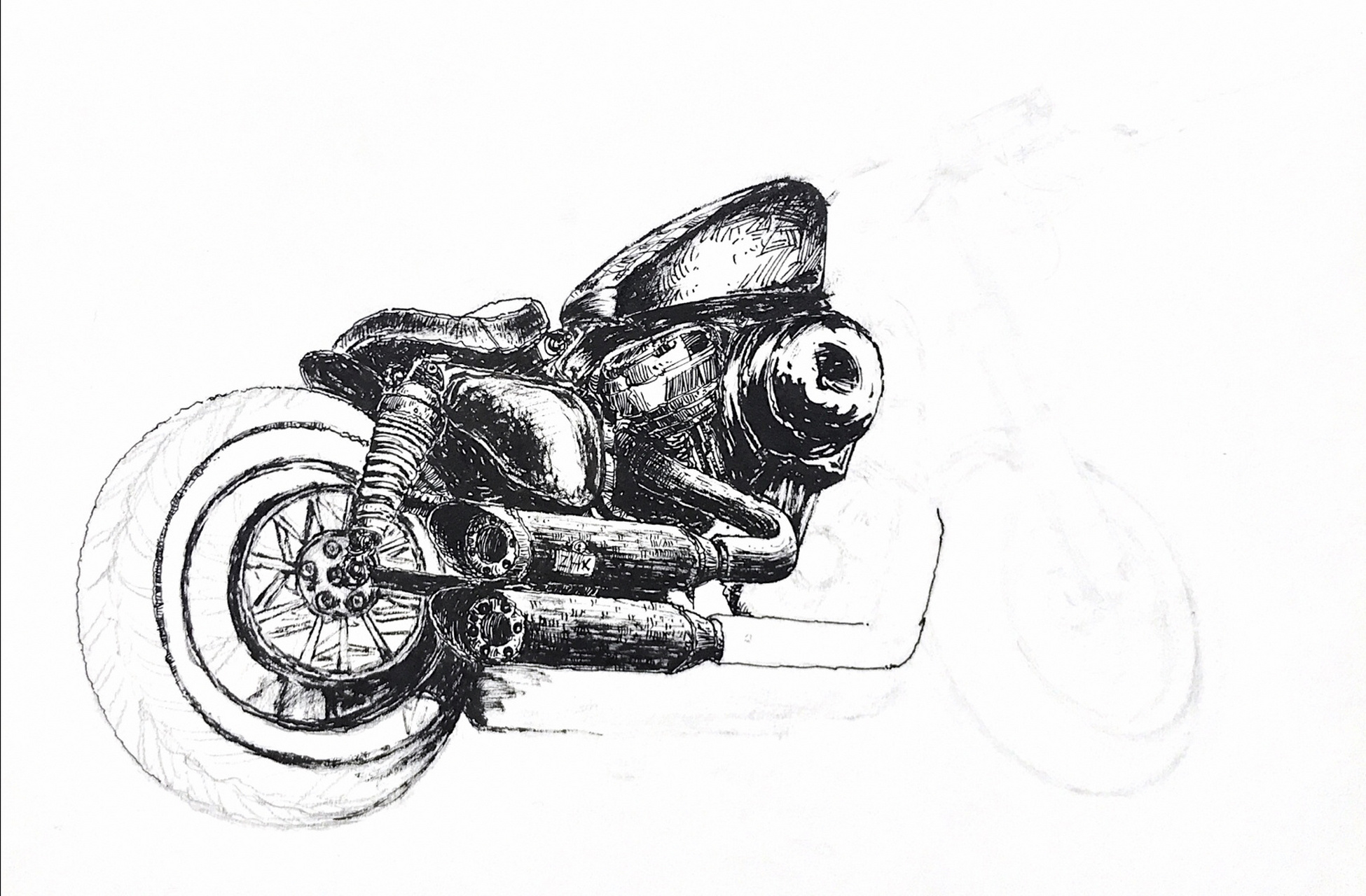 机车 | 钢笔速写 | 含步骤讲解76150429 ●这张图有点复杂,想起了