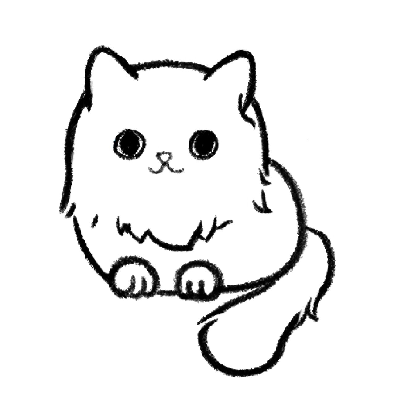 布偶猫黑白简笔画图片