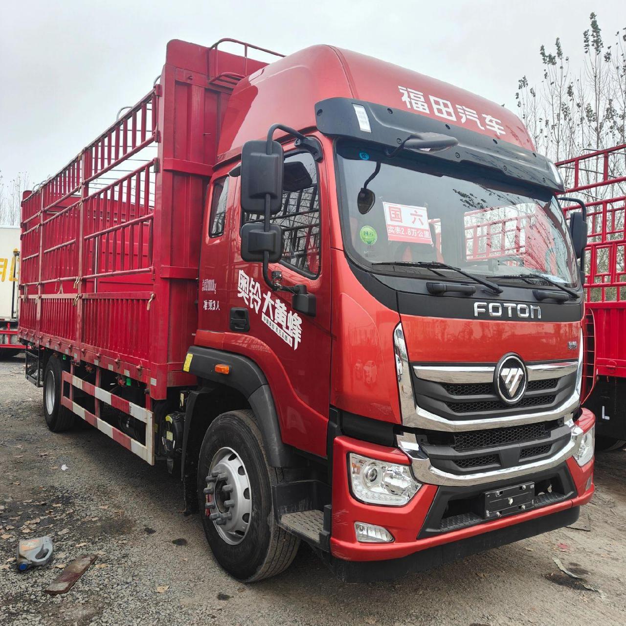 8米高栏载货车,国六排放,玉柴245马力,法士特8速变速箱,实表2.