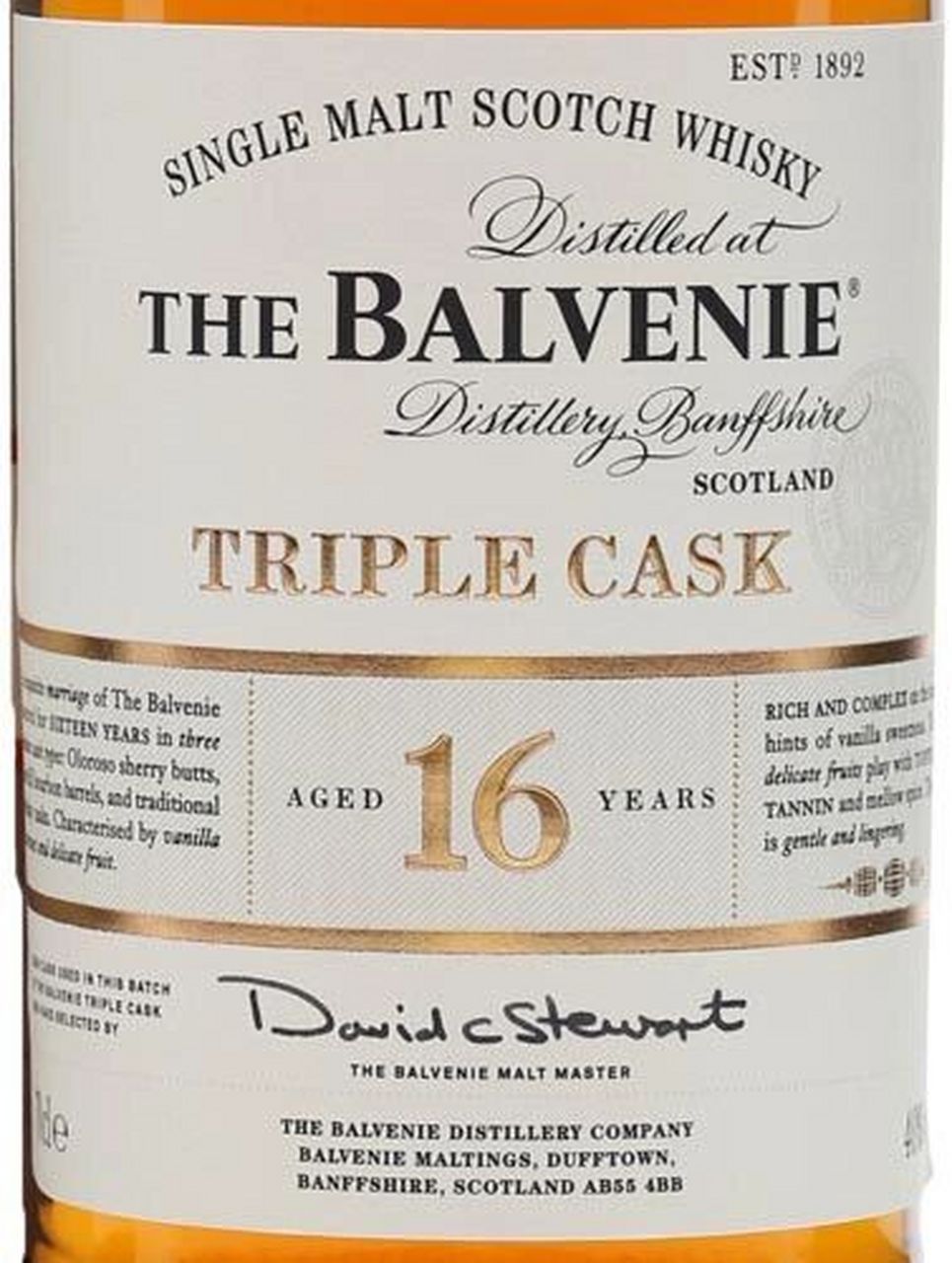 百富16年三桶单一麦芽苏格兰威士忌 the balvenie aged 16 years