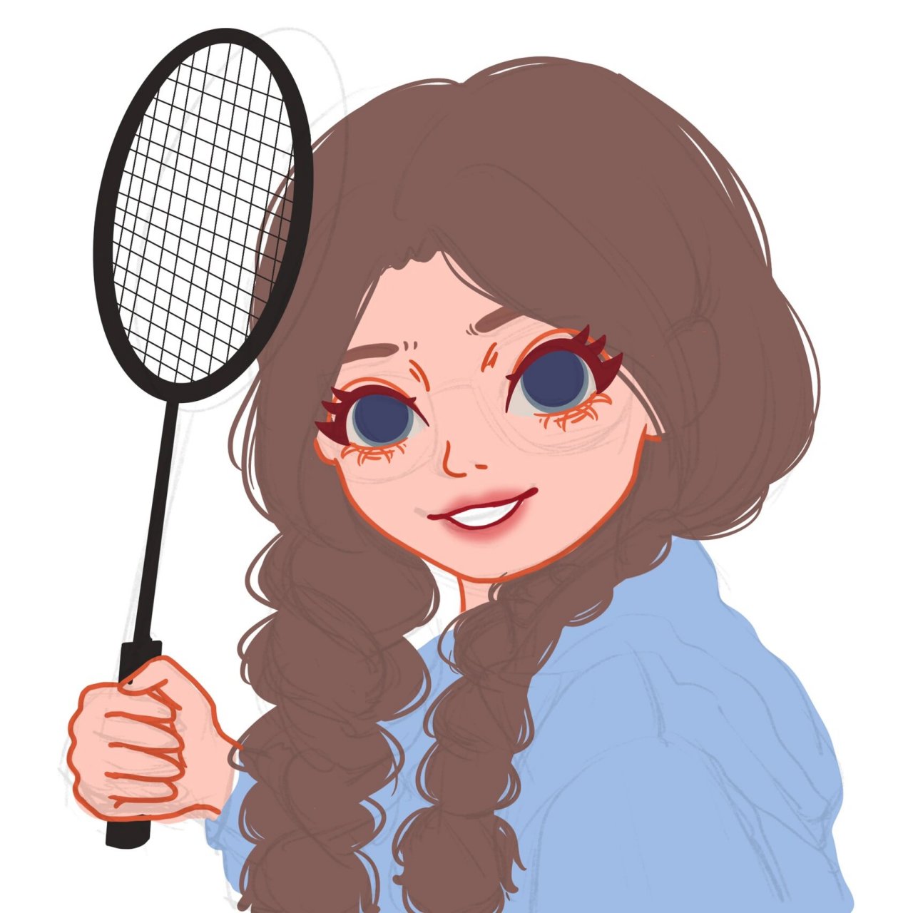 卡通头像|今天你打羽毛球了嘛 揪到一个运动系的小姐姐 画的我也想打