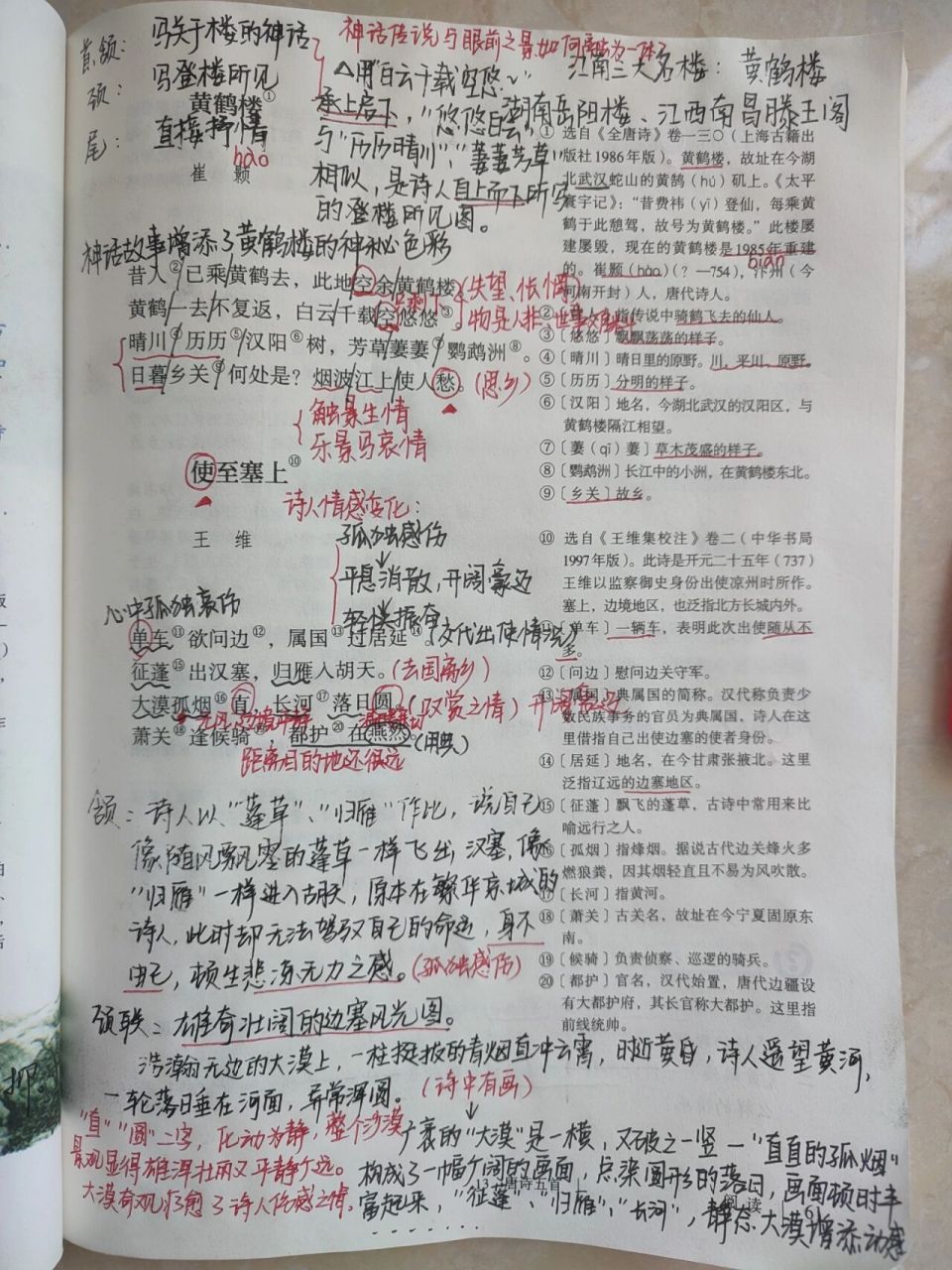 八上语文笔记|《黄鹤楼》《使至塞上》 今天是自我怀疑的一天
