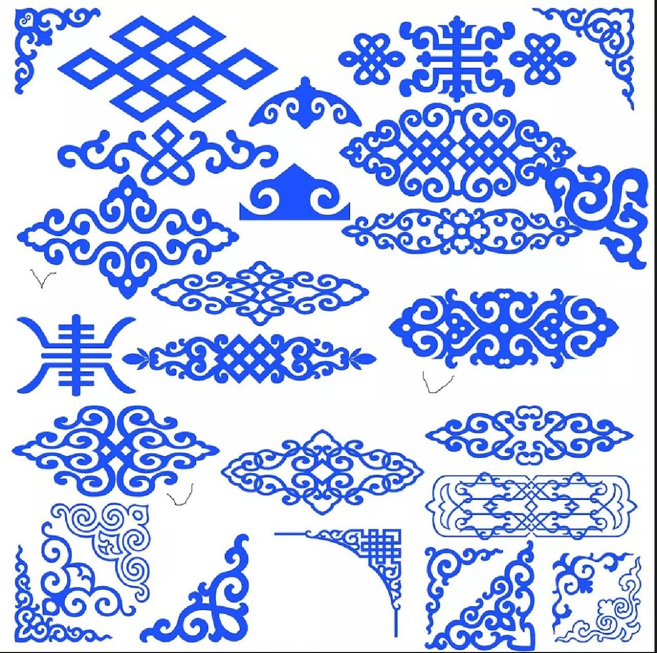 蒙古图案合集 97蒙古图纹代表了平安,吉祥等多种意思 97几何纹饰