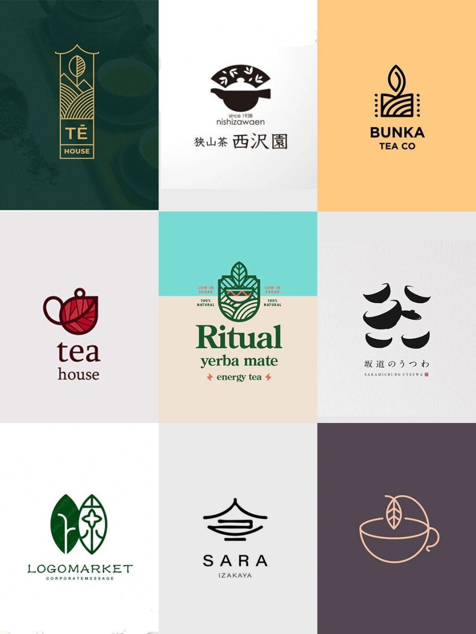 【logo欣赏】茶元素logo 一组茶元素logo,希望可以给大家带来灵感!