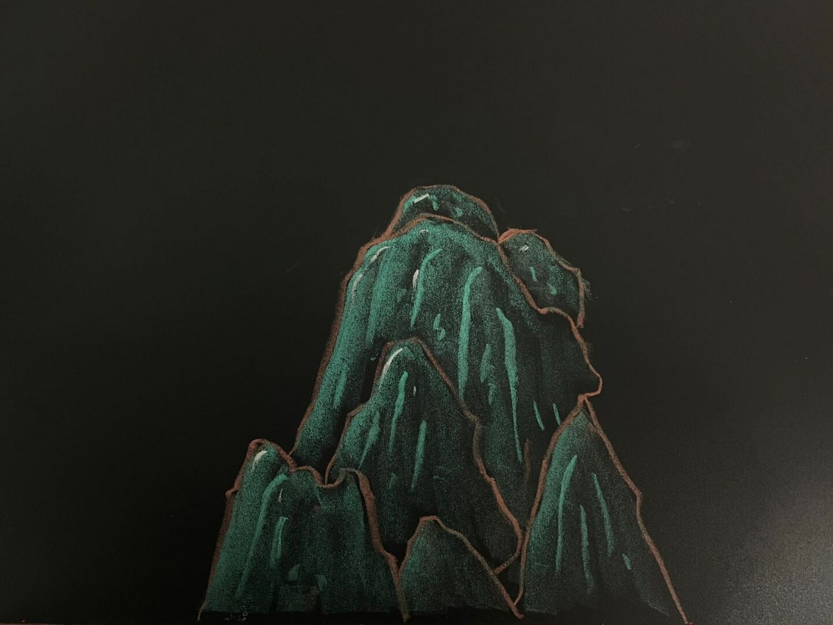 粉笔画(山) 今日心情欠佳 简单上一座山 心里堵得慌[哈欠][哈欠]#粉笔