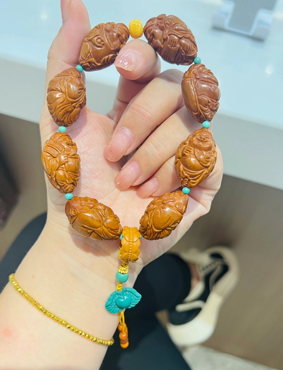 财神橄榄核手持 快乐有许多种,盘串就是一种,我的财神爷在迎财神之日