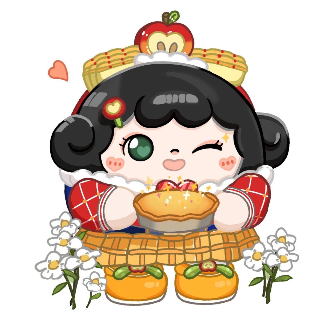 板绘蛋仔系列|苹果派雪雪好甜呀～ 新赛季有没有被苹果派雪雪甜到呀