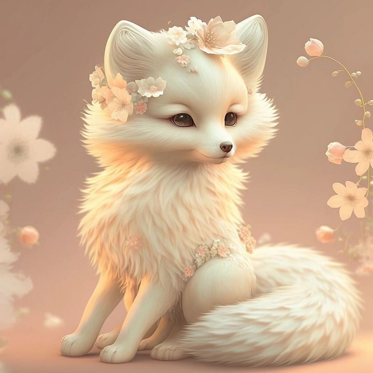 ai绘画"关键词"小狐仙 发光不是太阳的权利,小狐仙也会闪闪发光,陪你