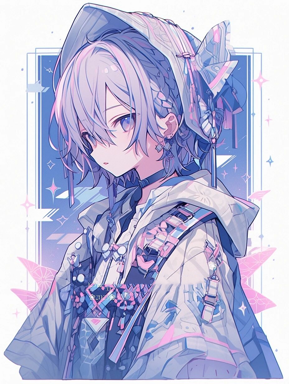 清透粉蓝|温甜幻想|清爽蓝色系男生头像 97粉蓝这种梦幻的配色,放在