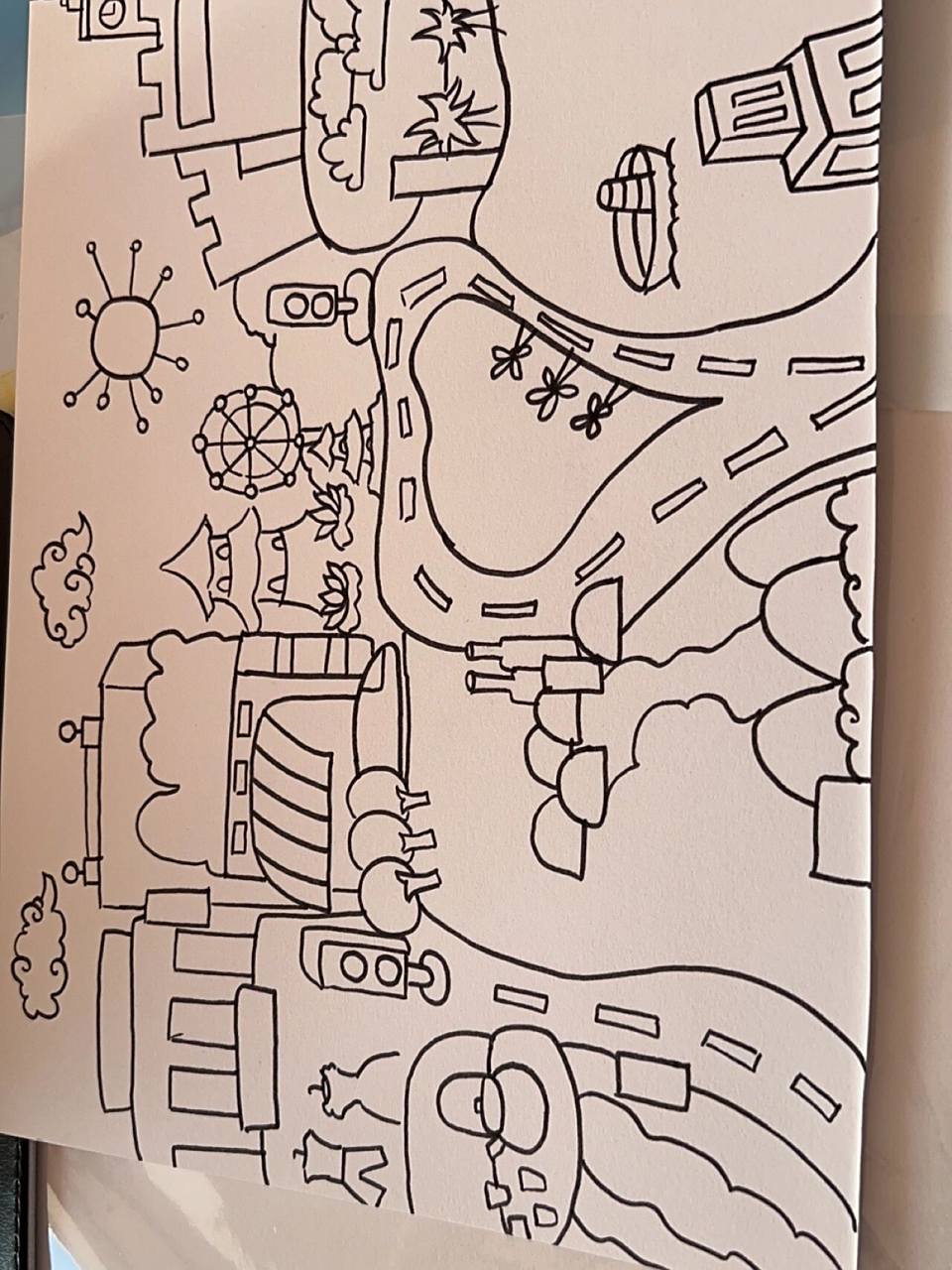 我的城市儿童画  最近学校开始让画我的家乡/我的城市儿童画,这两幅