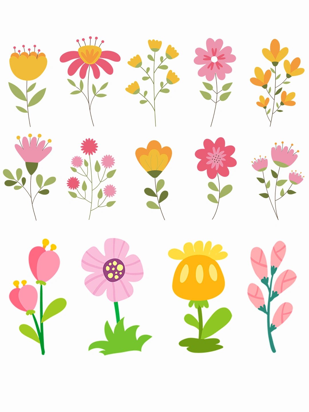 98超可爱【花朵】植物免抠卡通素材分享94