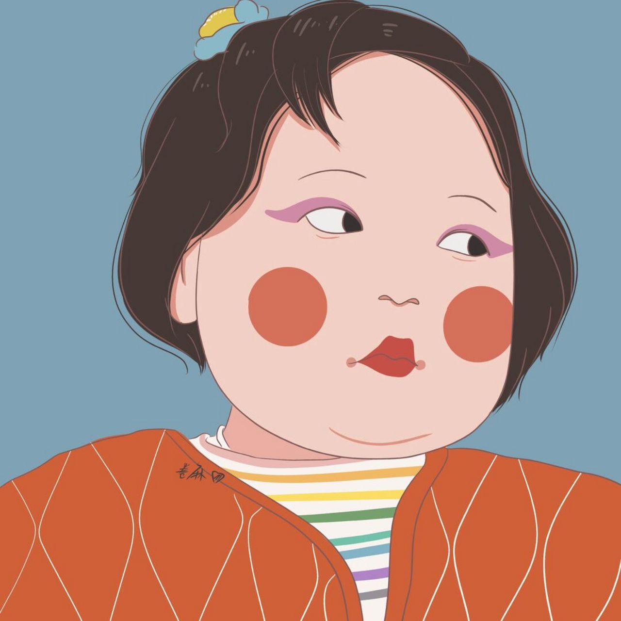 插画 | 丑萌头像 |熬夜对身体不好,建议通宵 图片92二改92商用