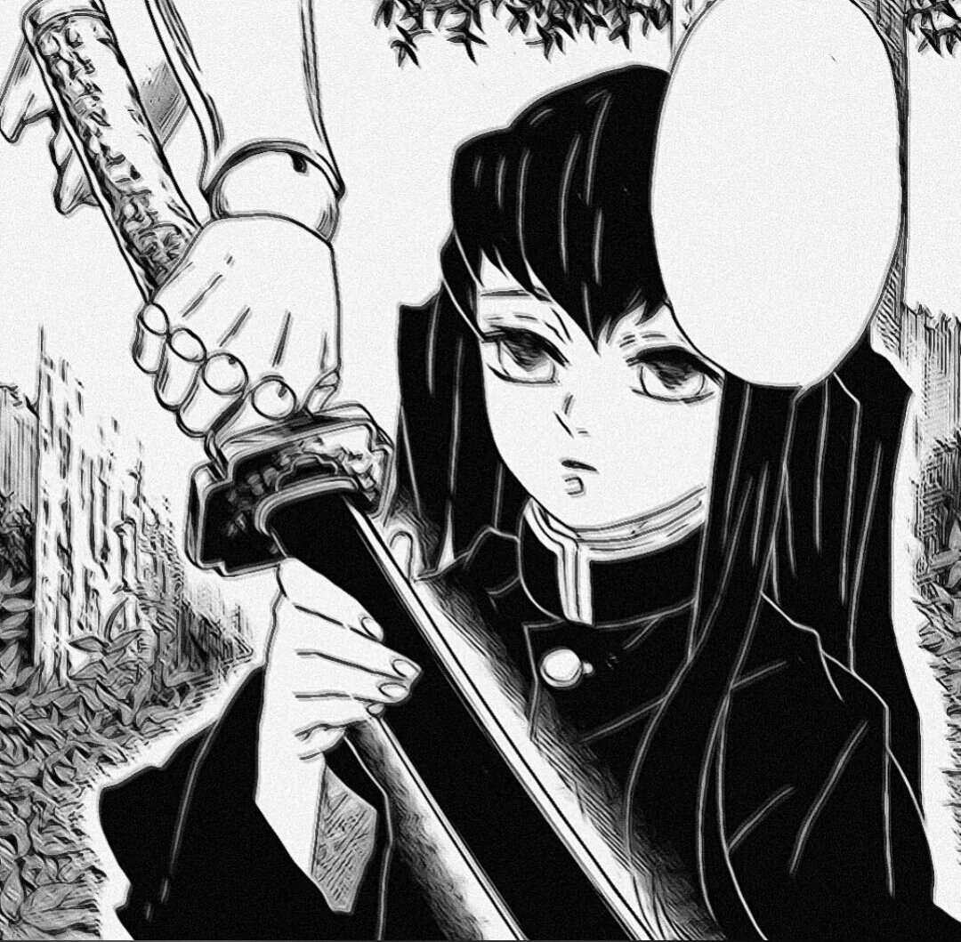 无一郎黑白漫头像