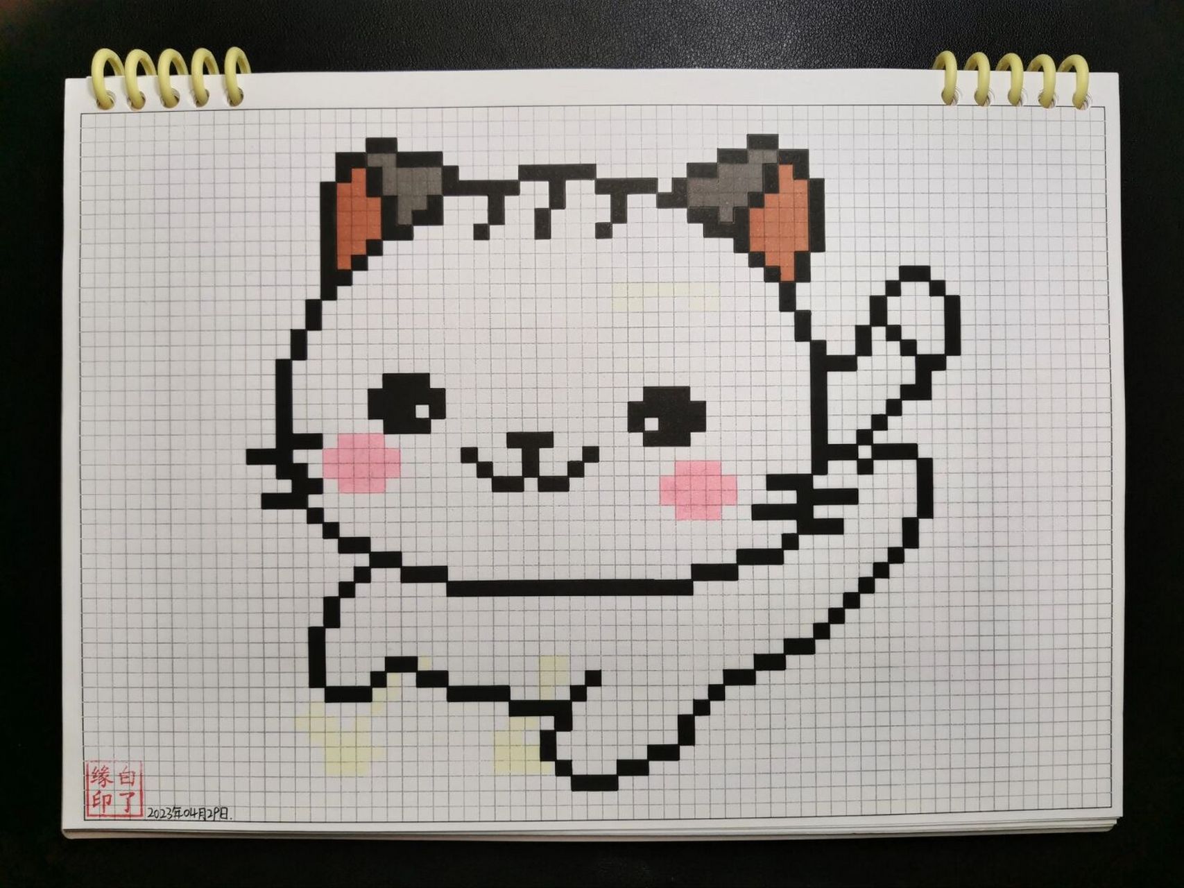 临摹非原创 a4网格本 4mm格子 47701544 #像素画# #网格像素画