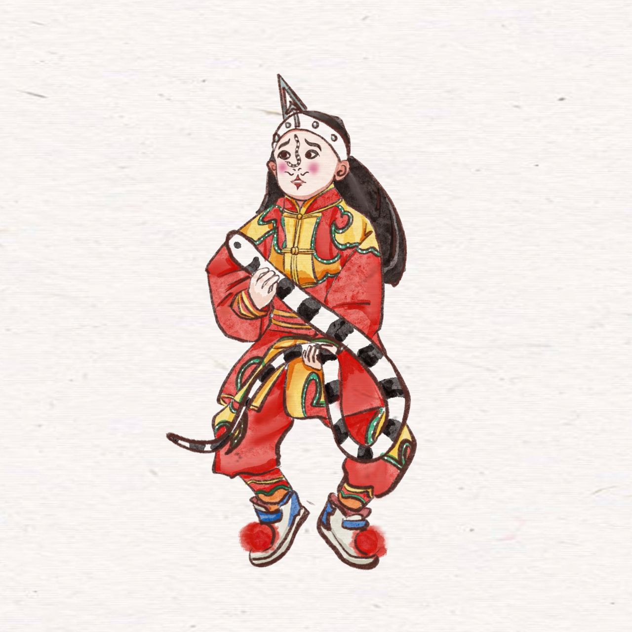潮汕文化插画|潮汕英歌舞 今年的英歌舞非常受欢迎,手绘了几个人物
