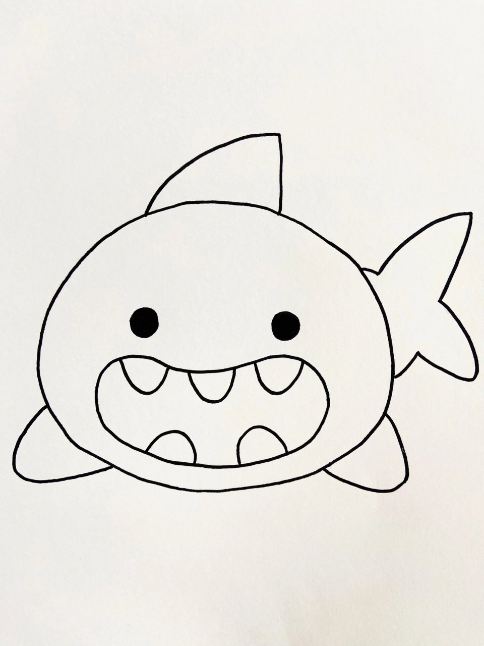 鲨鱼宝宝简画图片