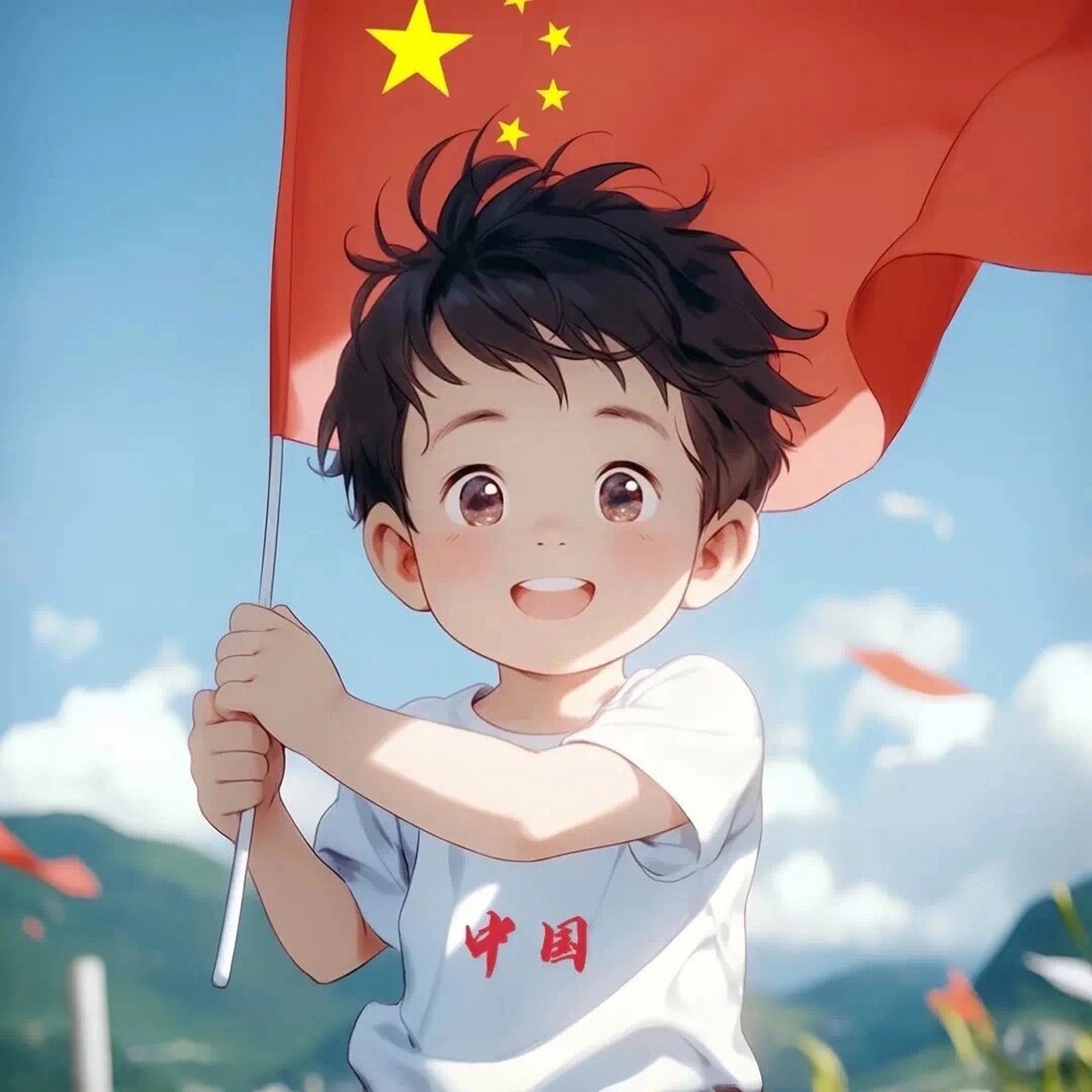 中国男头像红旗图片