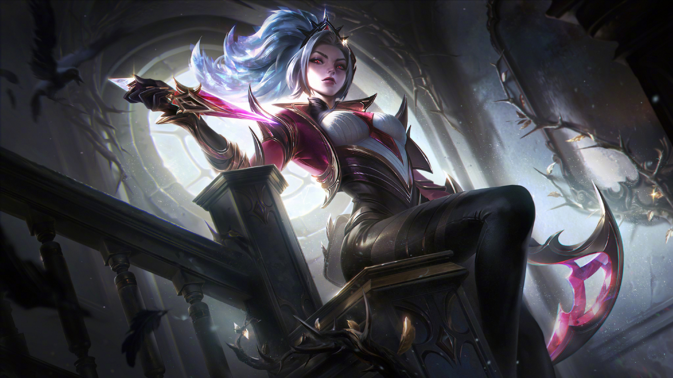 英雄联盟魔女2023#【至臻 魔女 阿卡丽 绘画草稿】插画师roannaperoz