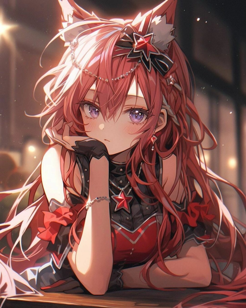 动漫女头‖红色系闺蜜猫耳头像 需要自取