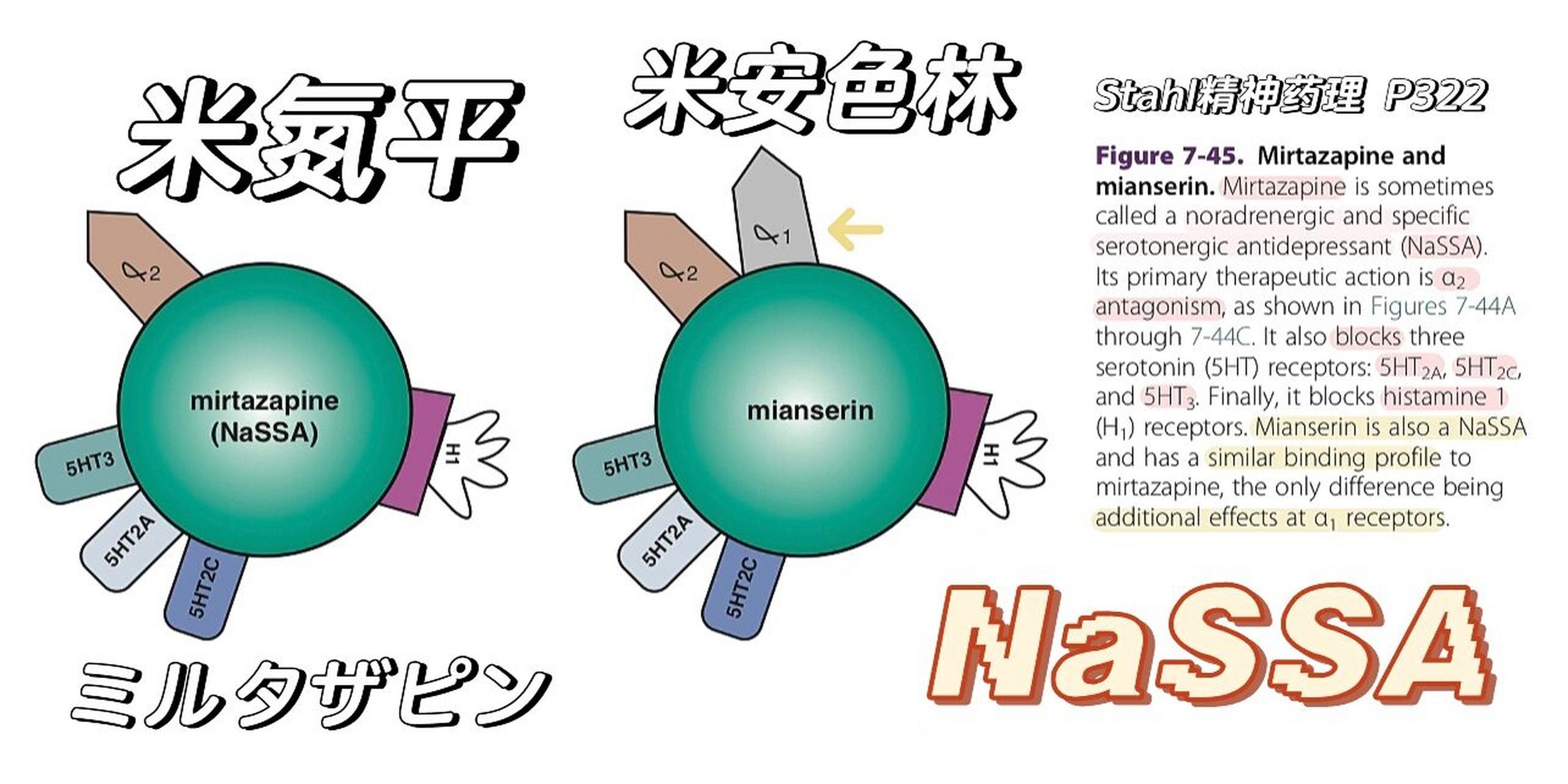 米安色林 06拮抗α2,增强5ht及ne(fig7-44) (还有mianserin,setip