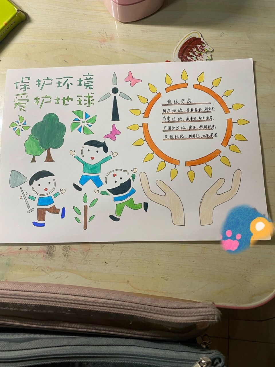 一年级手抄报,爱护环境 一年级手抄报,爱护环境,垃圾分类哦!