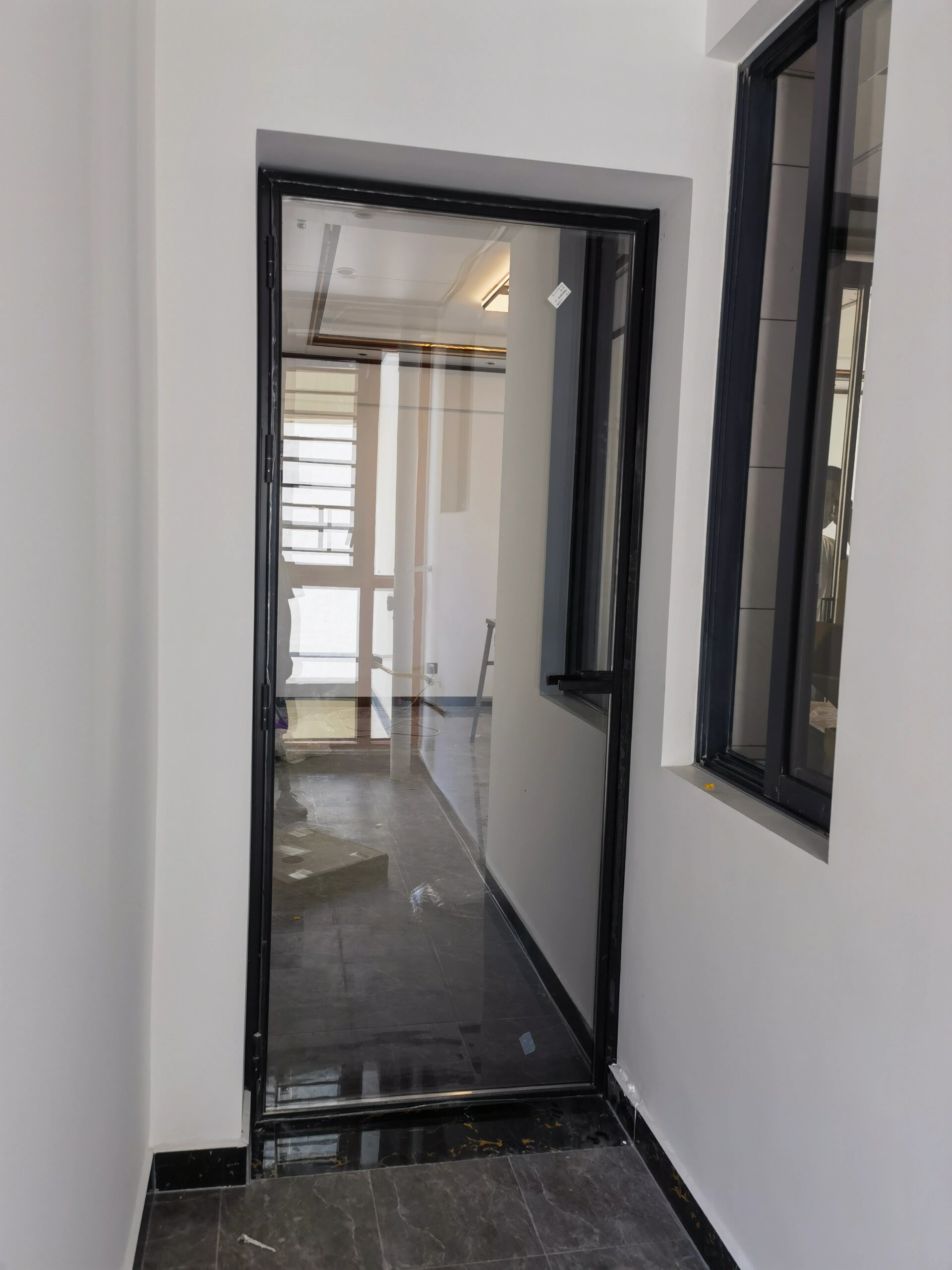 阳台平开门灰玻 极窄系列艺术玻璃灰玻,比透明玻璃更上一下档次,简约