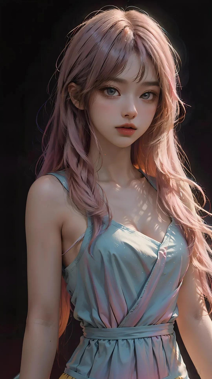 ai小清新粉发纯欲美少女