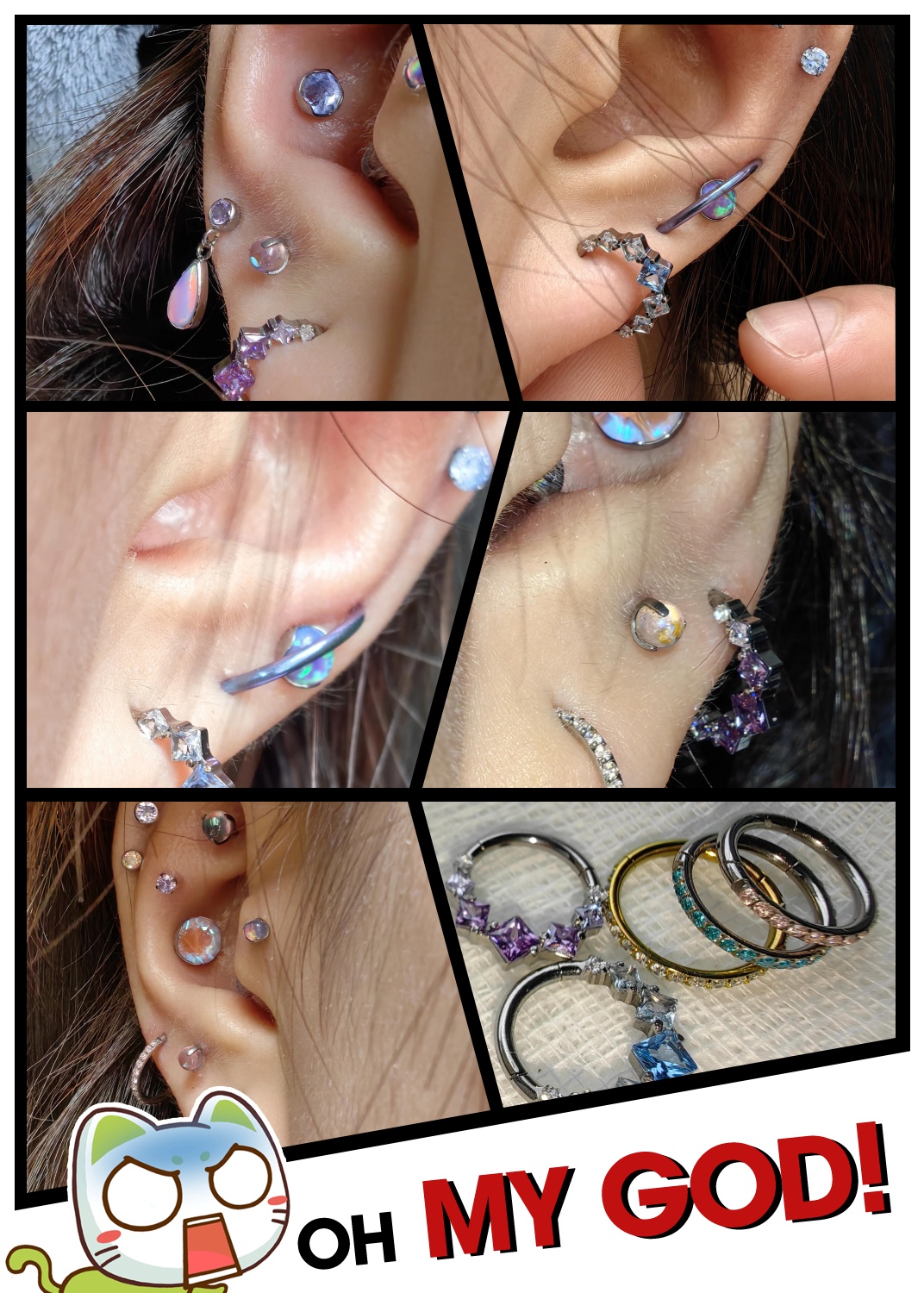 虽然我没有 daith,但这个环戴在耳垂上也绝美!