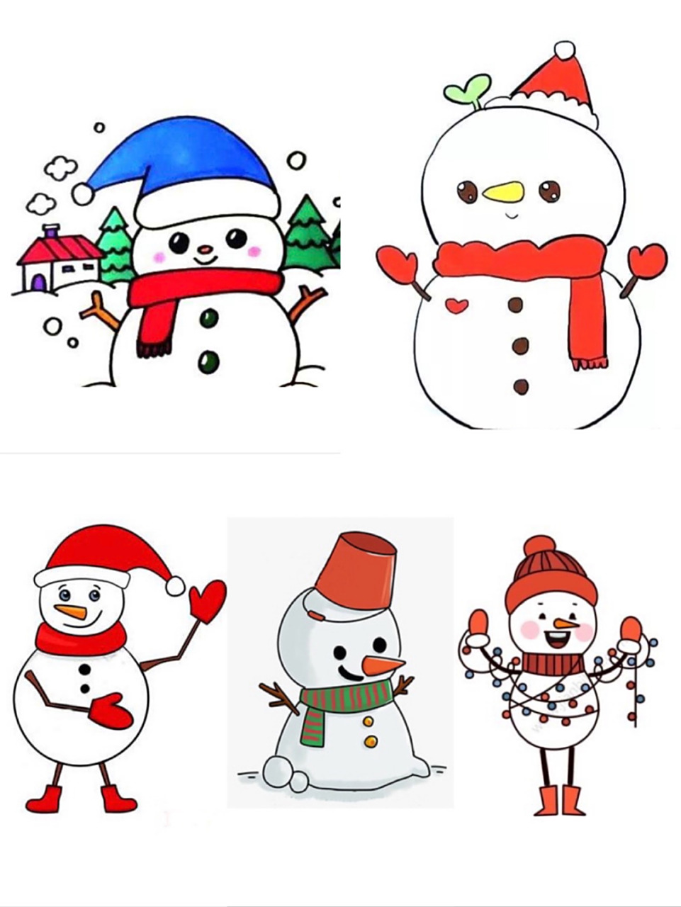 【简笔画】小雪人 #简笔画#