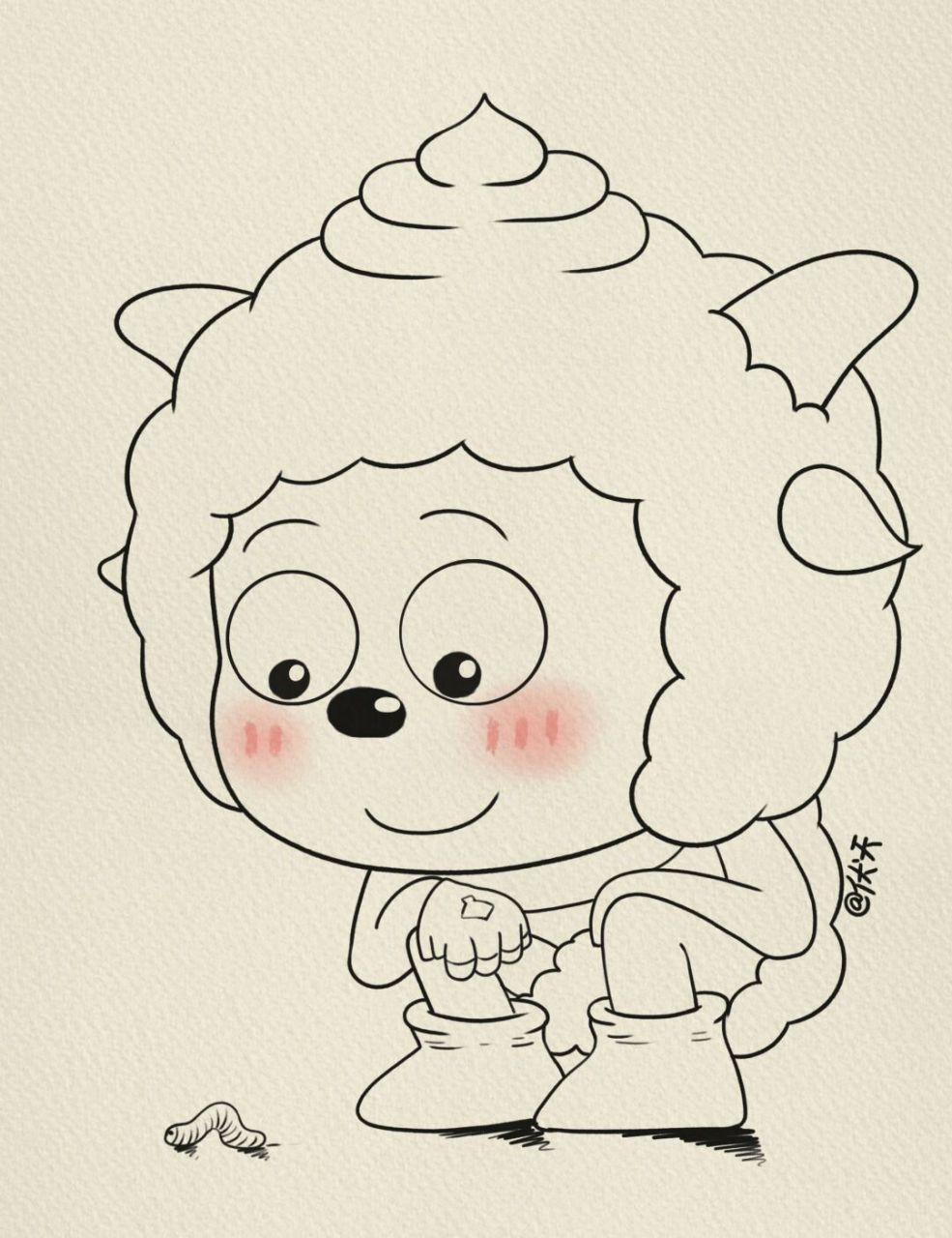 懒羊羊简笔画 #喜羊羊# #懒羊羊# #喜羊羊与灰太狼# #懒羊羊表情包