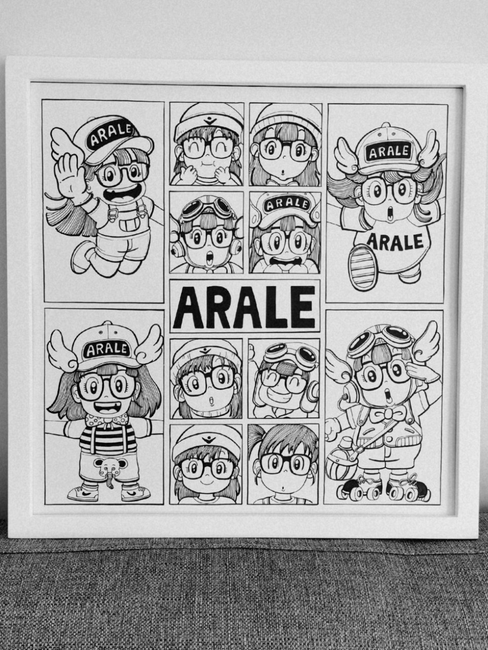 阿拉蕾|黑白装饰画|卡通|手绘 帮朋友画的阿拉蕾～ 又是可可爱爱的