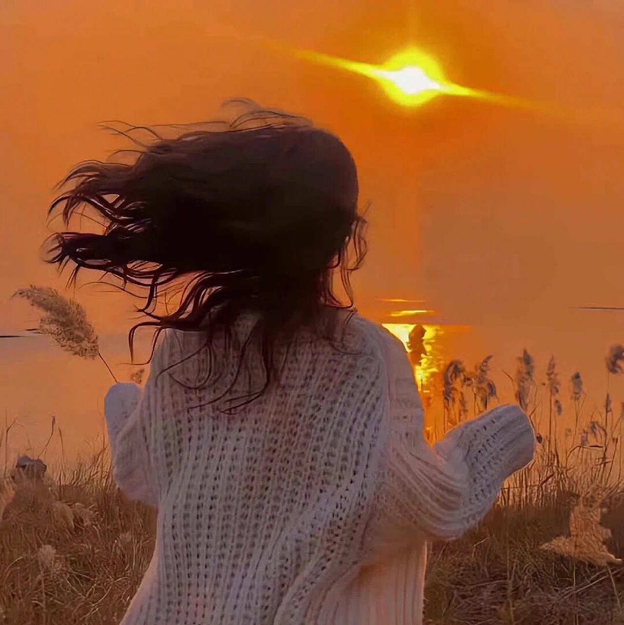 女生头像|夕阳西下|海边背影头像女清甜