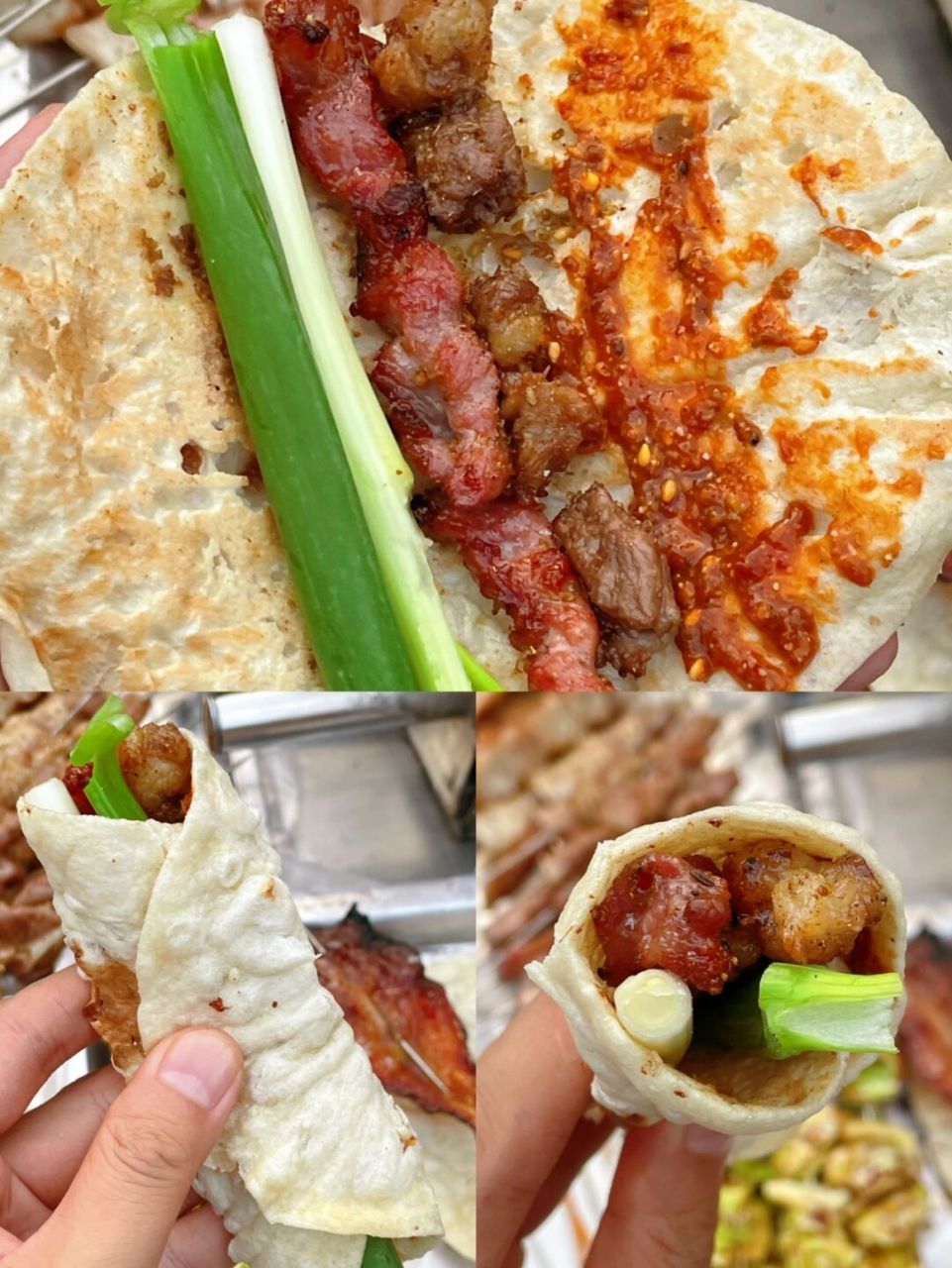 来淄博必吃美食 淄博烧烤96 烤串卷饼太香了 来淄博敲多次 不过还是