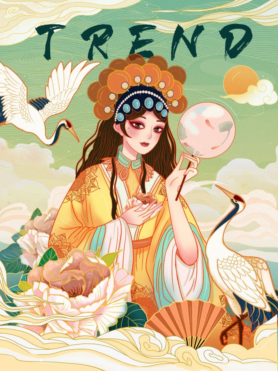 国潮素材灵感|京剧元素插画来啦 78前两篇笔记给大家分享了敦煌98