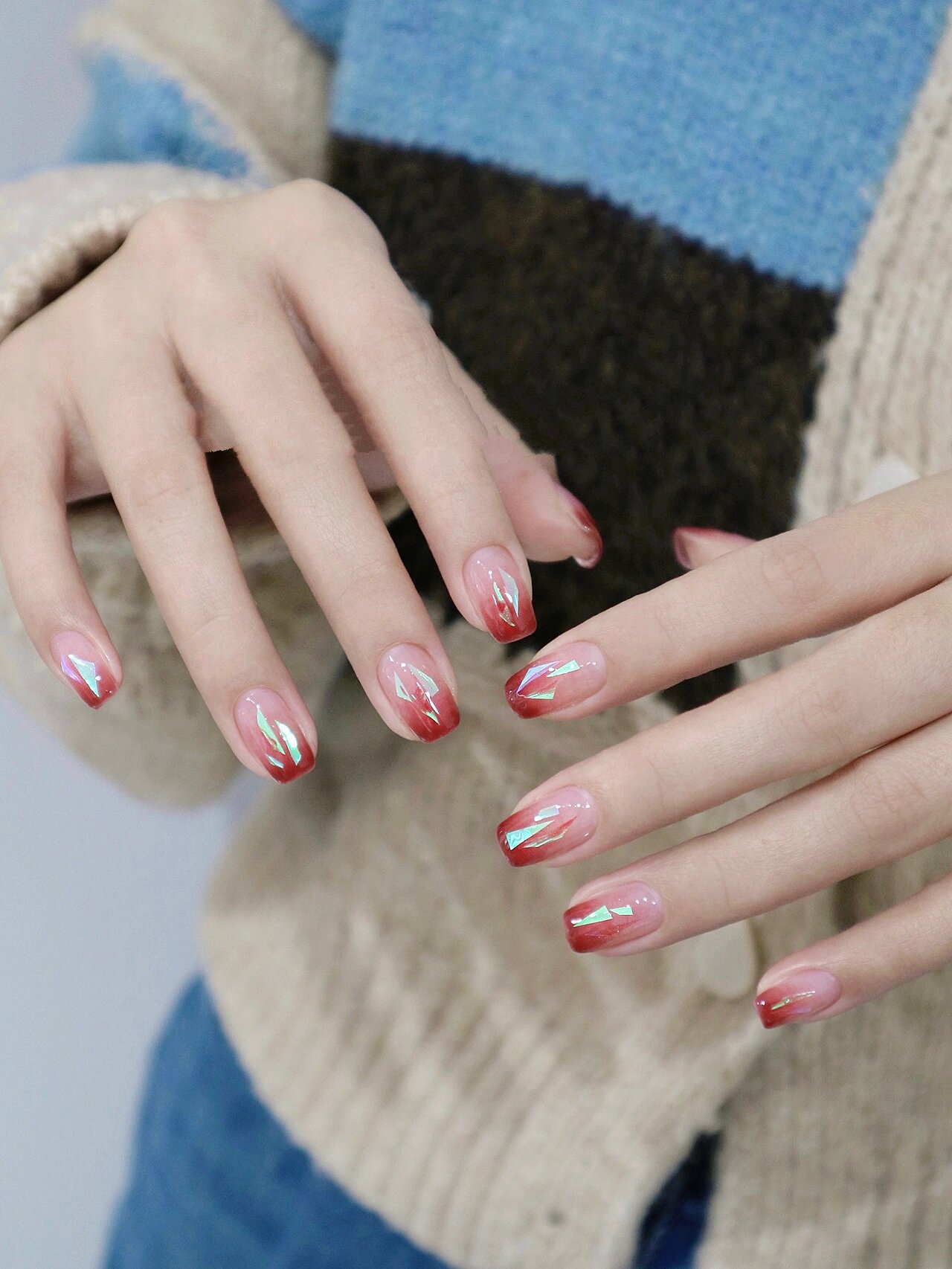 ✨blingbling清透玻璃甲|💅🏻超显白美甲 调了个偏一点点玫红的