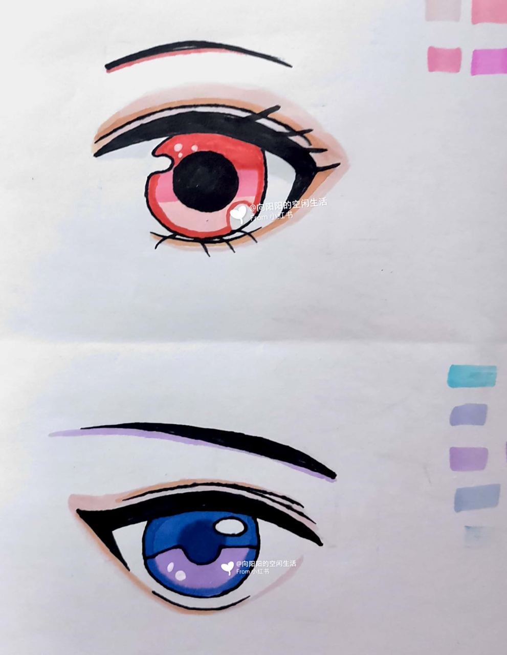 古风卡通动漫眼睛 男生女生 简笔画教程