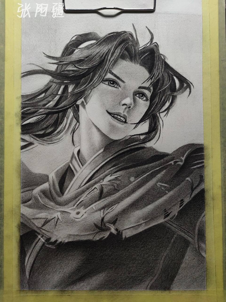 王者荣耀曜手绘过程图 工具:尼奥尼炭笔(软中硬),樱