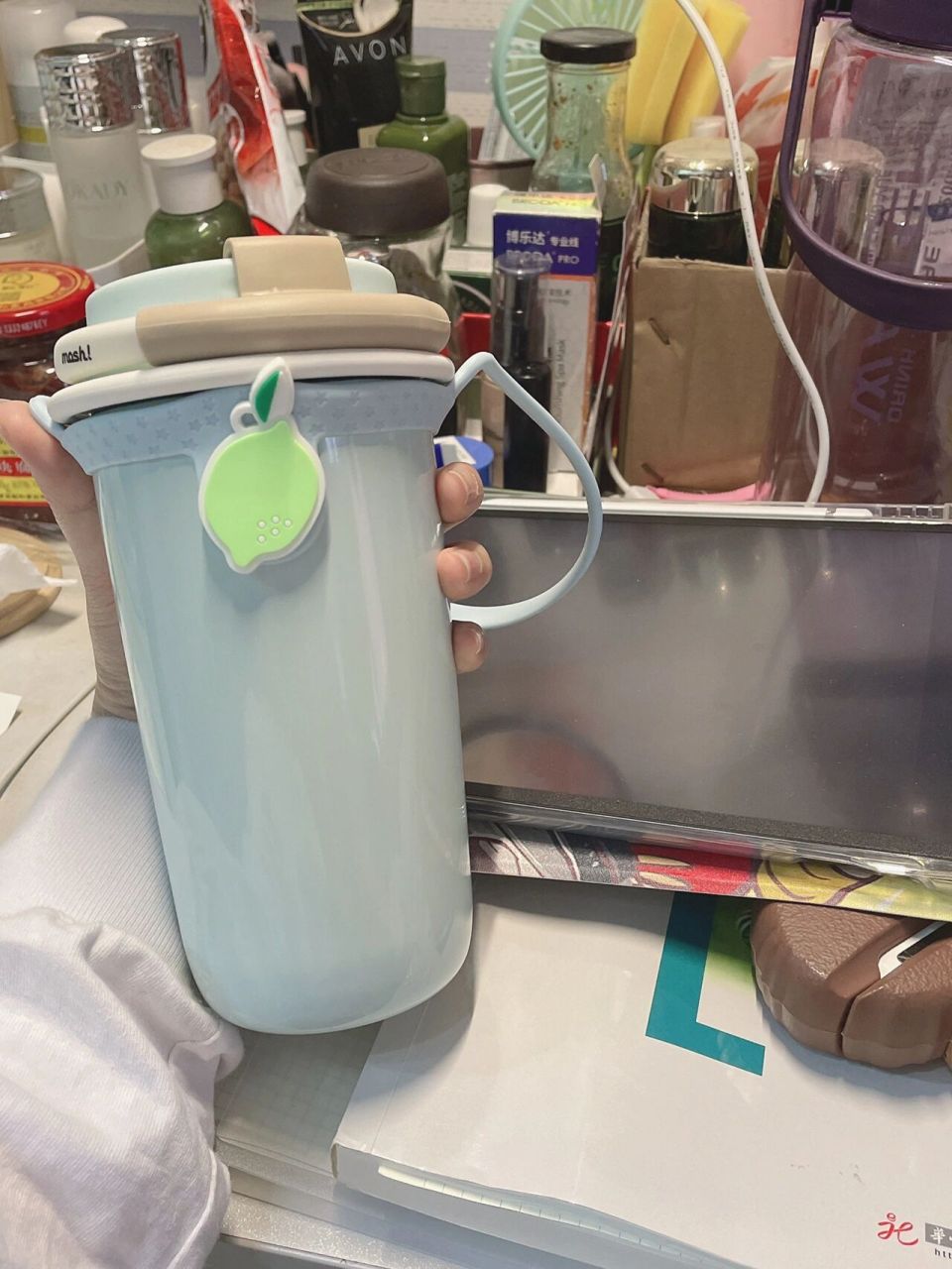 mosh保温杯 在李佳琦直播间买来的保温杯 说实话这个薄荷绿真的惊艳我