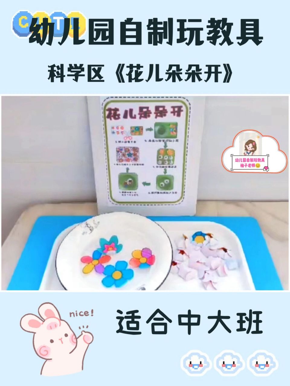 幼儿园自制玩教具|科学区《桃花朵朵开 适合中大班 第一步:准备好