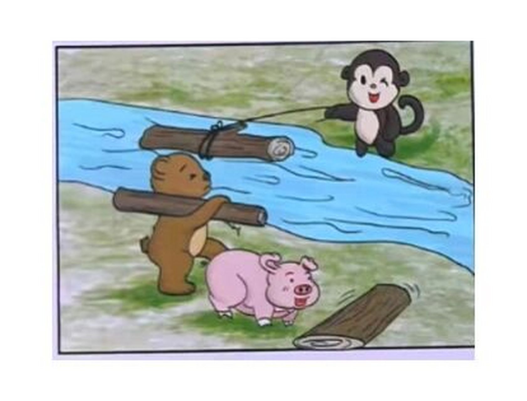 看图写画(二十八) 看图写话    聪明的小猴子 	 示例:(261字) 	 姨祆