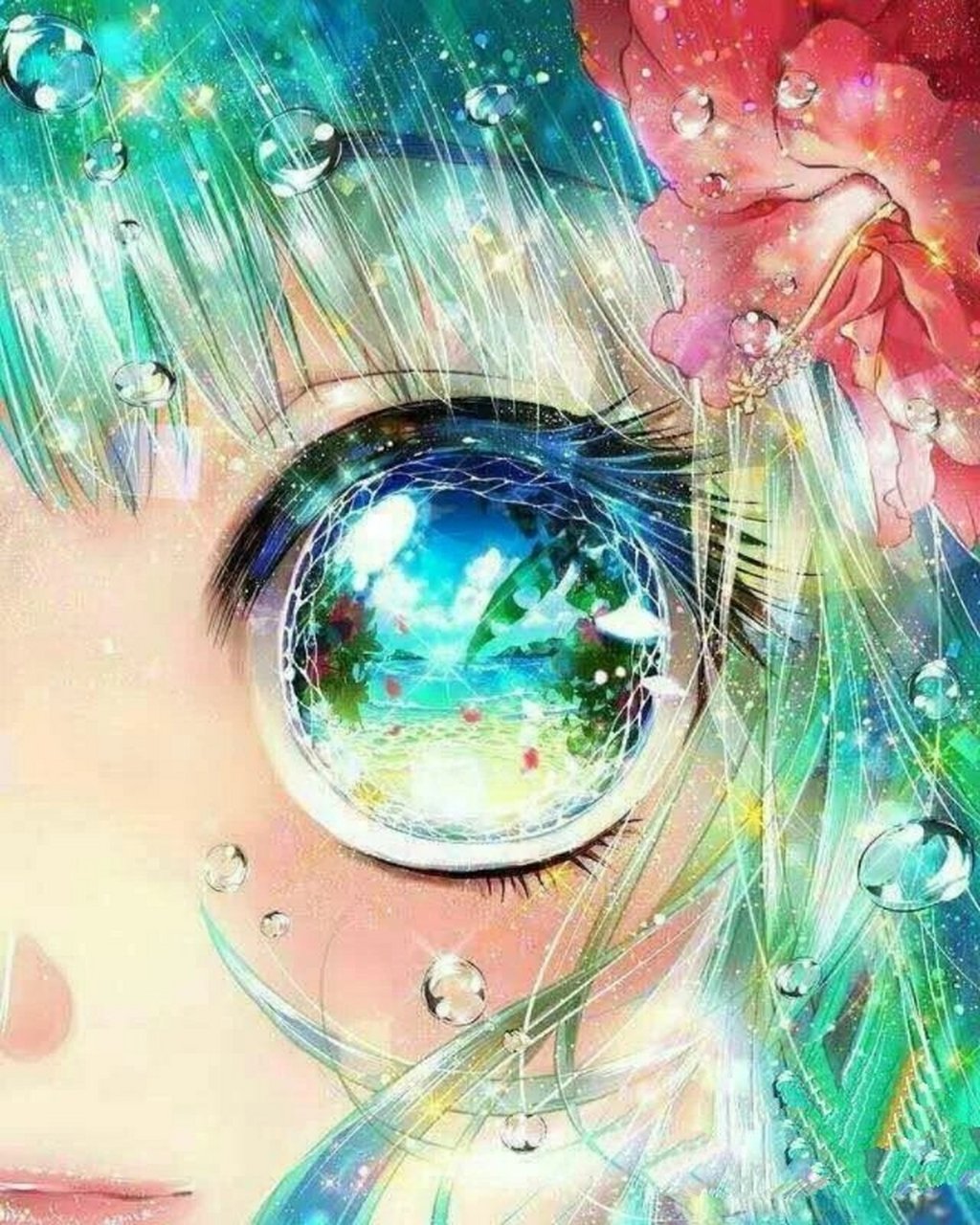 超好看二次元眼睛图片(一) 超漂亮,亮晶晶,晶莹剔透的,谁不爱呢?