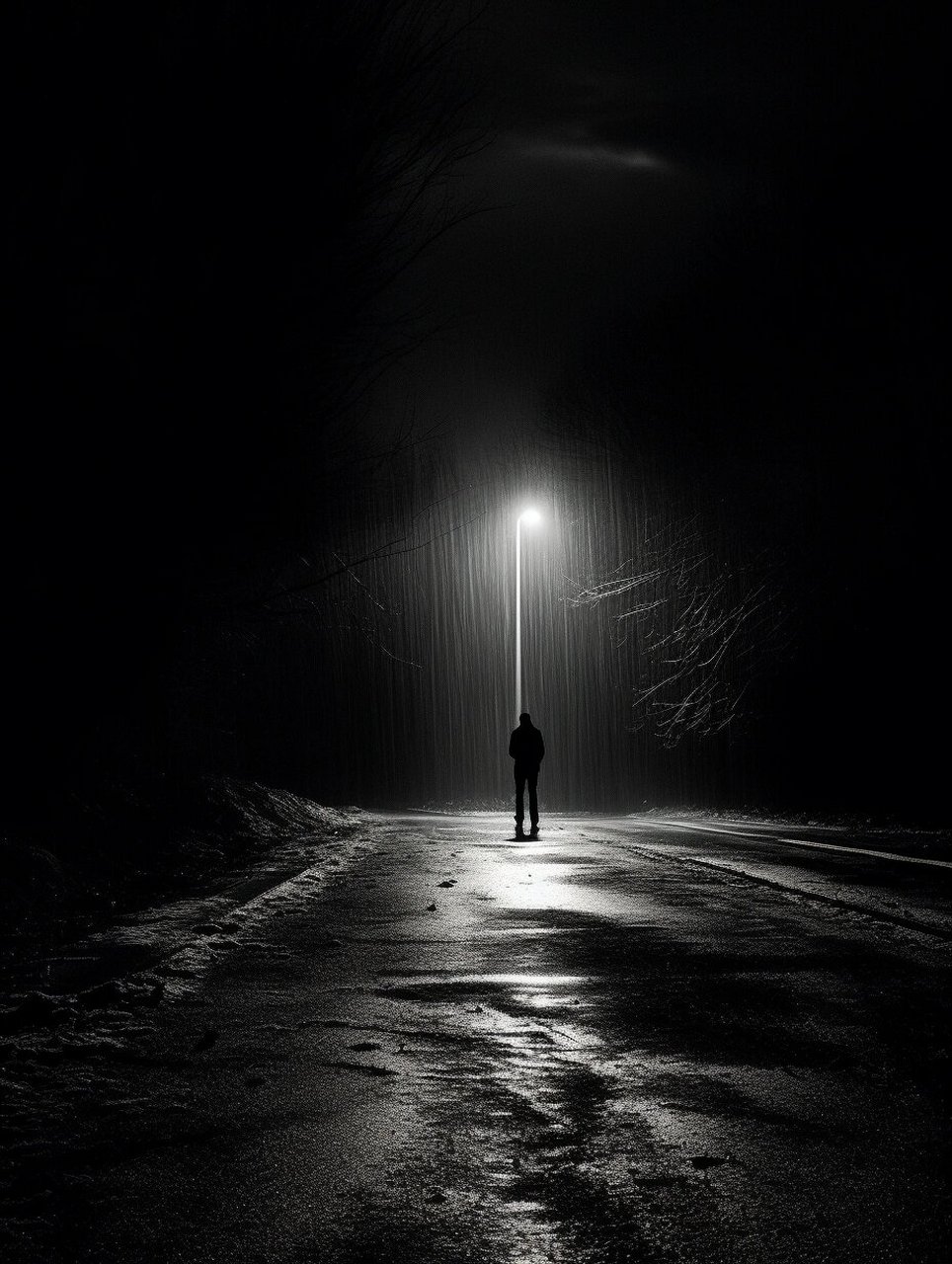 一个男人孤独的背影图片 男人孤独的背影  在寂静的街头,一张男人孤独