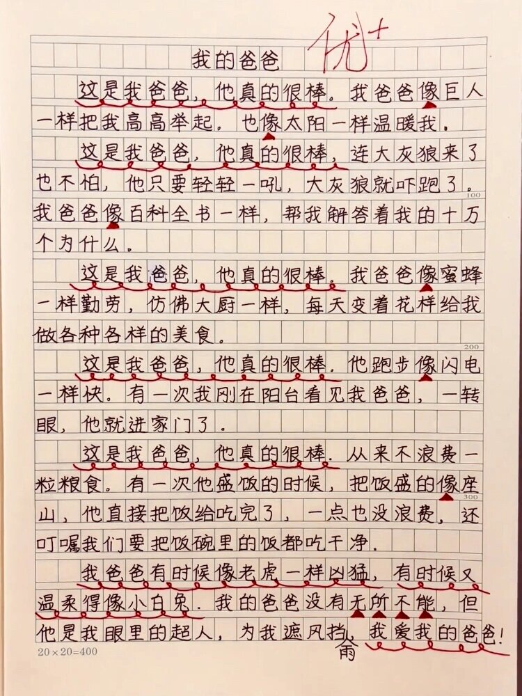 我的爸爸300字作文大全图片