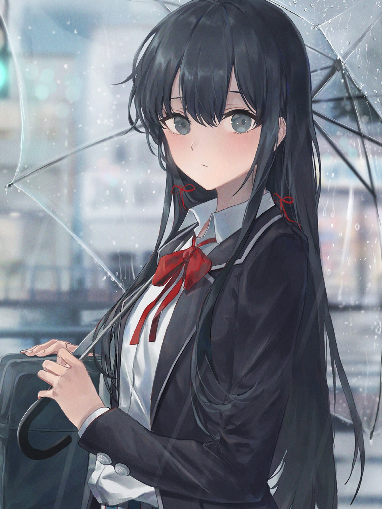 二次元壁纸 动漫少女 雨季🌧伞下的世界