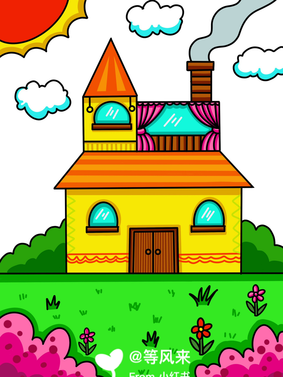 少儿简笔画房子图片